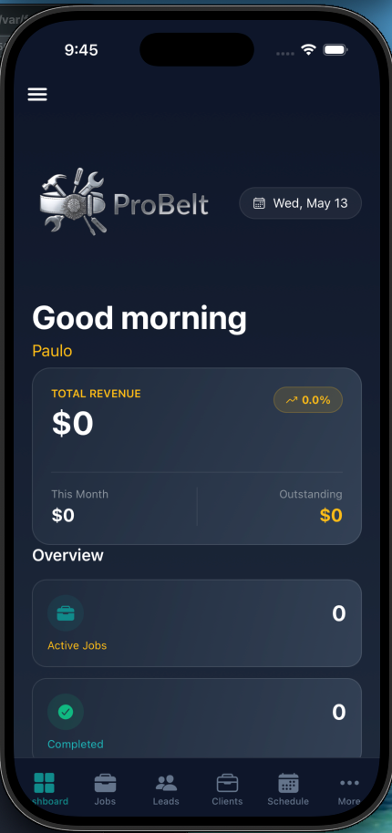 ProBelt dashboard